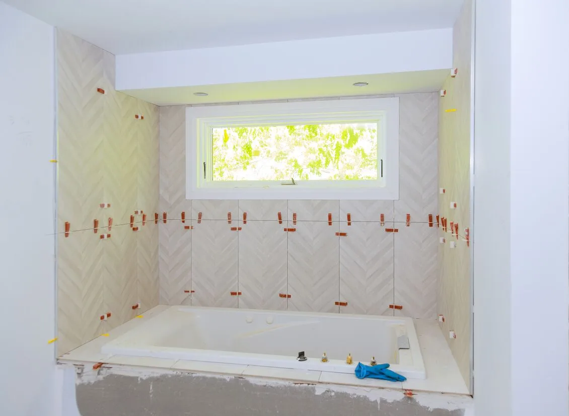 Bathroom tile installation detail