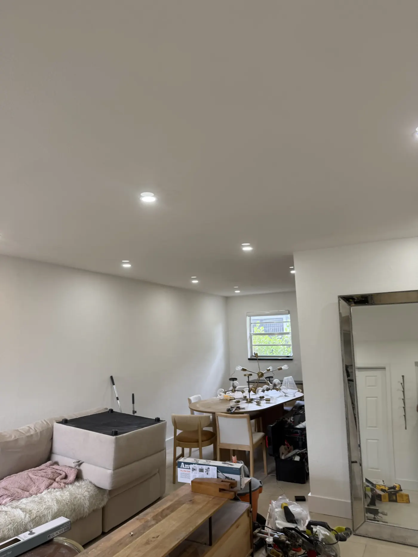 Recessed ceiling lighting installed in a Homestead, FL living room